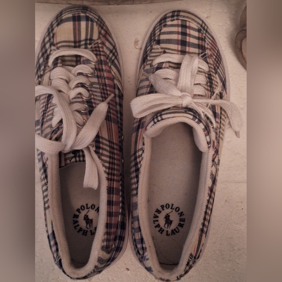 NEW, never worn! Polo‎ Ralph Lauren Plaid Women’s Sz 9B  Tennis Shoes  Lace Up - Picture 10 of 13